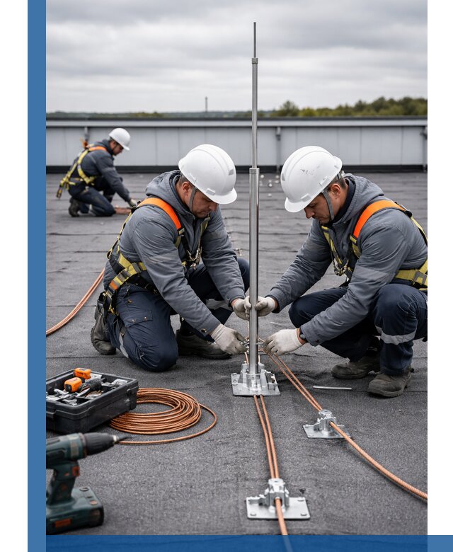 Монтаж молниезащиты на кровле в Кулебаках под ключ с гарантией