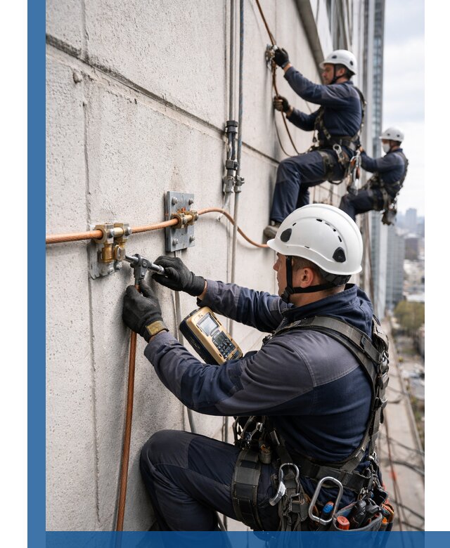 Монтаж системы заземления здания и молниезащиты в Кулебаках