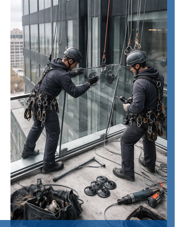 Монтаж стеклянных ограждений в Кулебаках от 2577 р. | ВЫСОТНИК-Клб