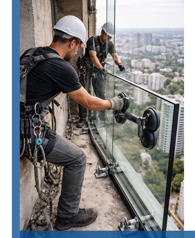 Монтаж стеклянных ограждений под ключ с гарантией в Кулебаках