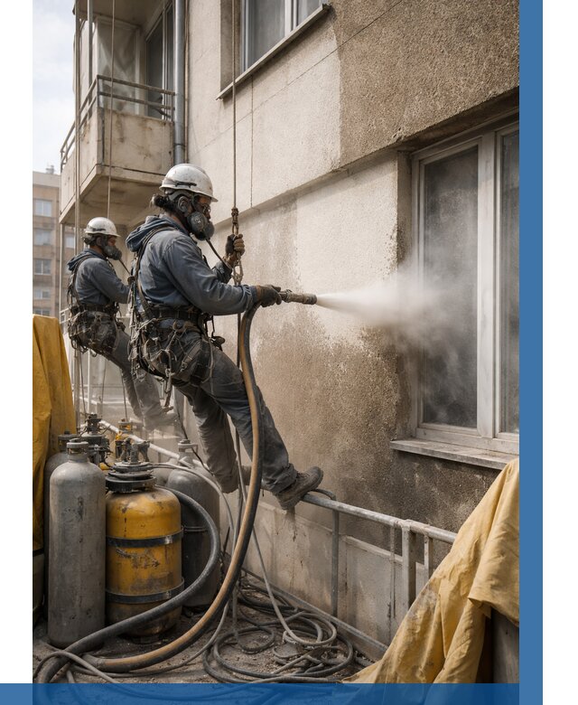 Пескоструйная очистка фасада в Кулебаках от 670 р. | ВЫСОТНИК-Клб