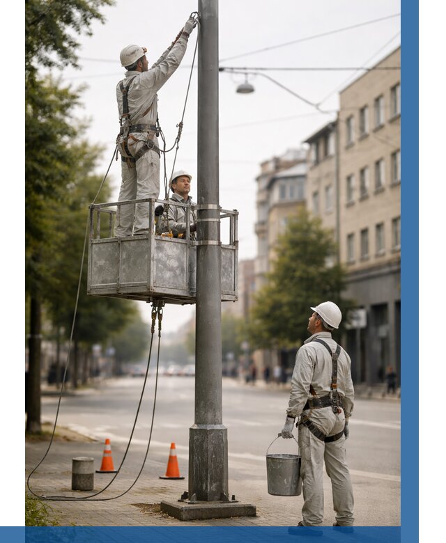 Покраска опор освещения в Кулебаках от 5153 р. | ВЫСОТНИК-Клб