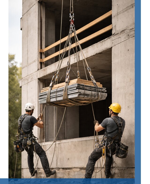 Подъем материала на этаж веревками в Кулебаках от 1546 р. | ВЫСОТНИК-Клб