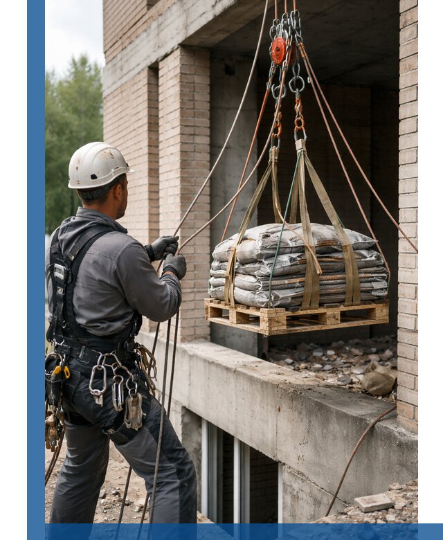 Подъем материалов на этаж веревками в Кулебаках оперативно