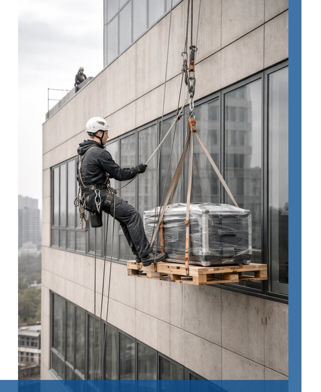 Спуск груза по фасаду в Кулебаках от 3607 р. | ВЫСОТНИК-Клб