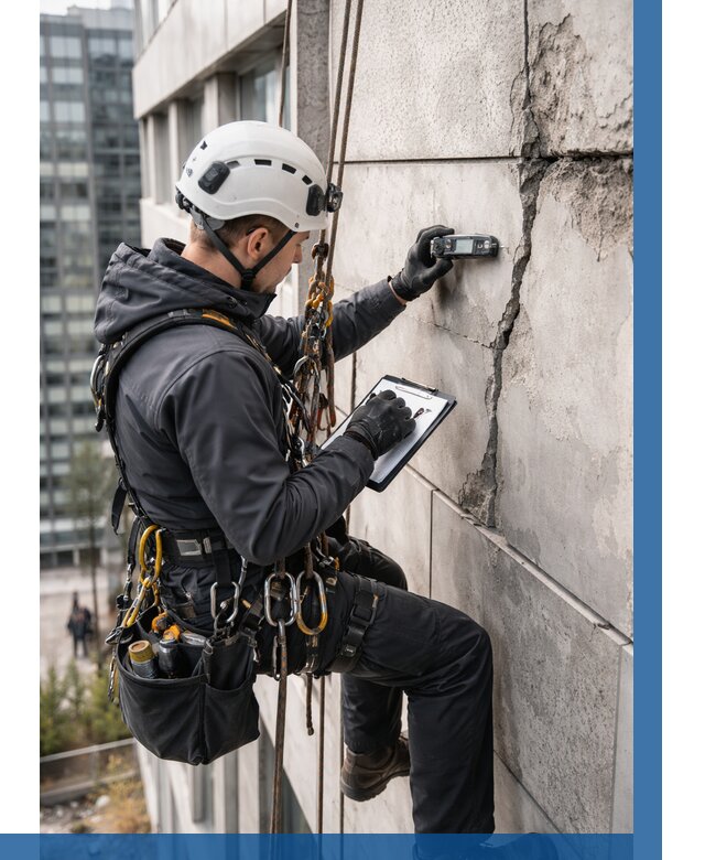 Обследование фасада альпинистами в Кулебаках от 124 р. | ВЫСОТНИК-Клб