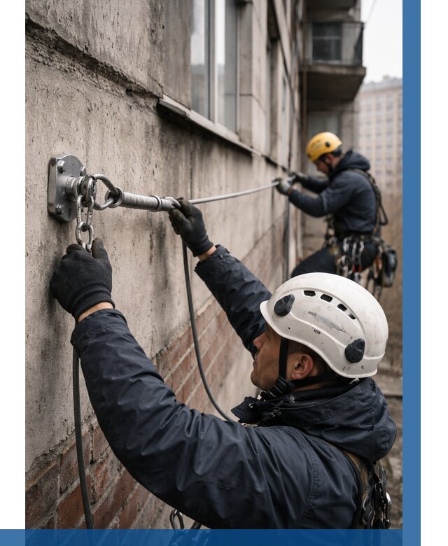 Монтаж анкерных линий в Кулебаках от 3092 р. | ВЫСОТНИК-Клб