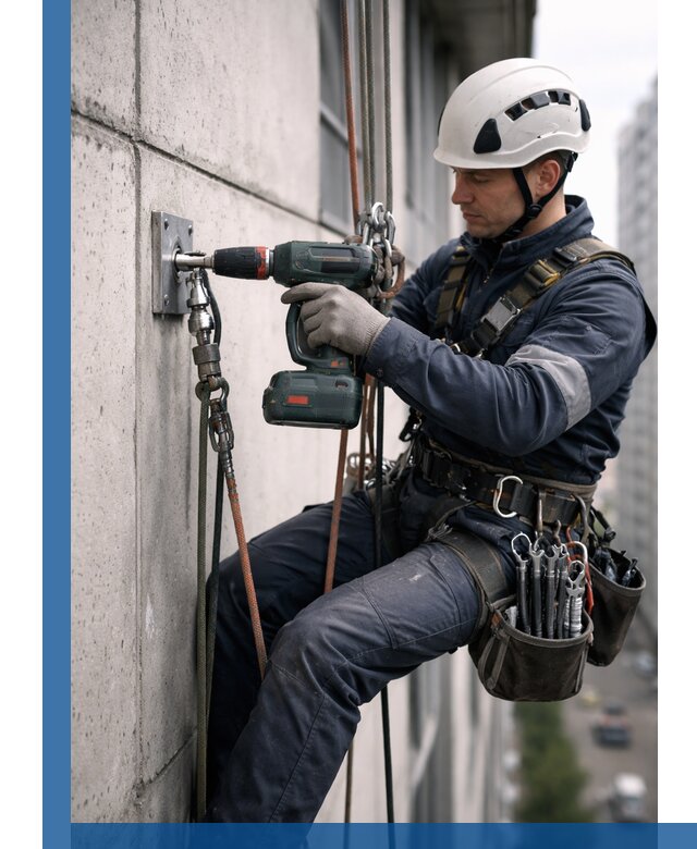 Установка анкерных точек для высотных работ в Кулебаках